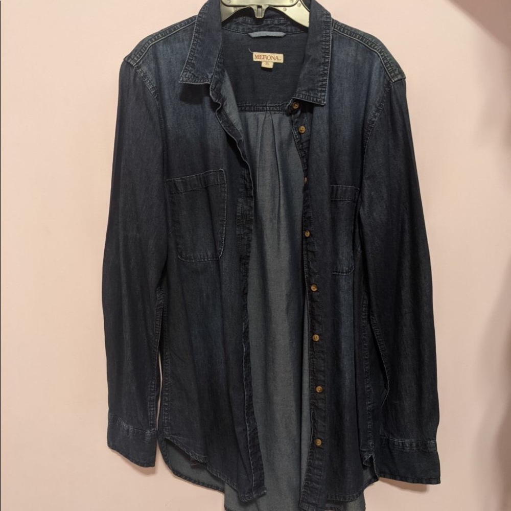 NWOT Merona Chambray Jean Button-down Shirt